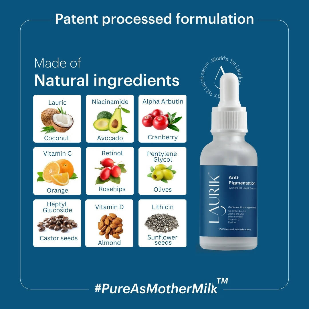Image 3 of Laurik Anti Pigmentation & Lightening Serum For Men & Women with Alpha Arbutin, Retinol, Niacinamide & Vit-C for Dark Patches & Spots