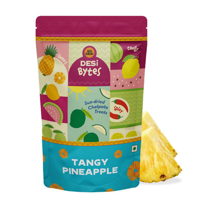 Image 2 of Go desi Tangy Pineapple Bytes | Sun-dried Pineapple Snack | 100% Natural | 150gms