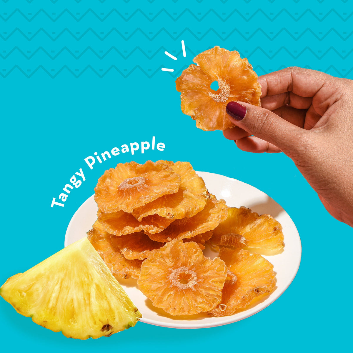 Image 3 of Go desi Tangy Pineapple Bytes | Sun-dried Pineapple Snack | 100% Natural | 150gms