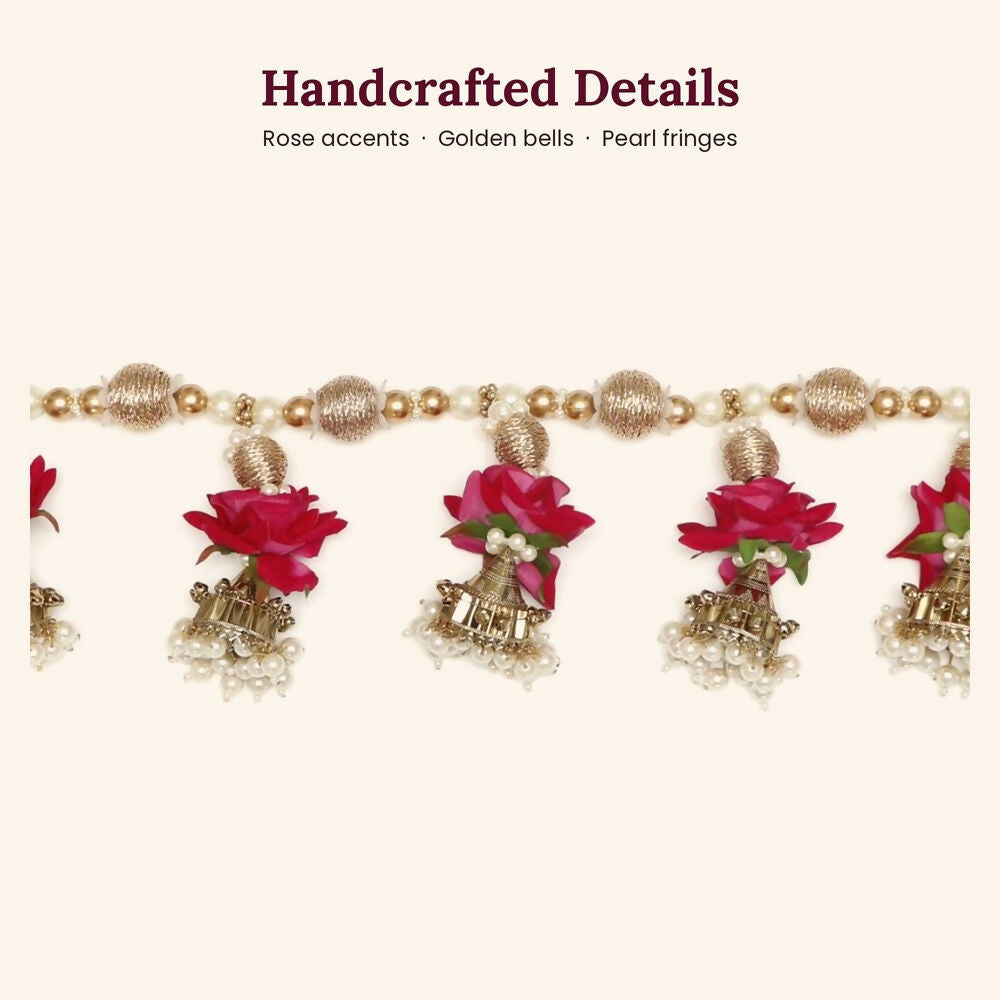 Image 5 of Renu's Creation Rose & Golden Bell Toran