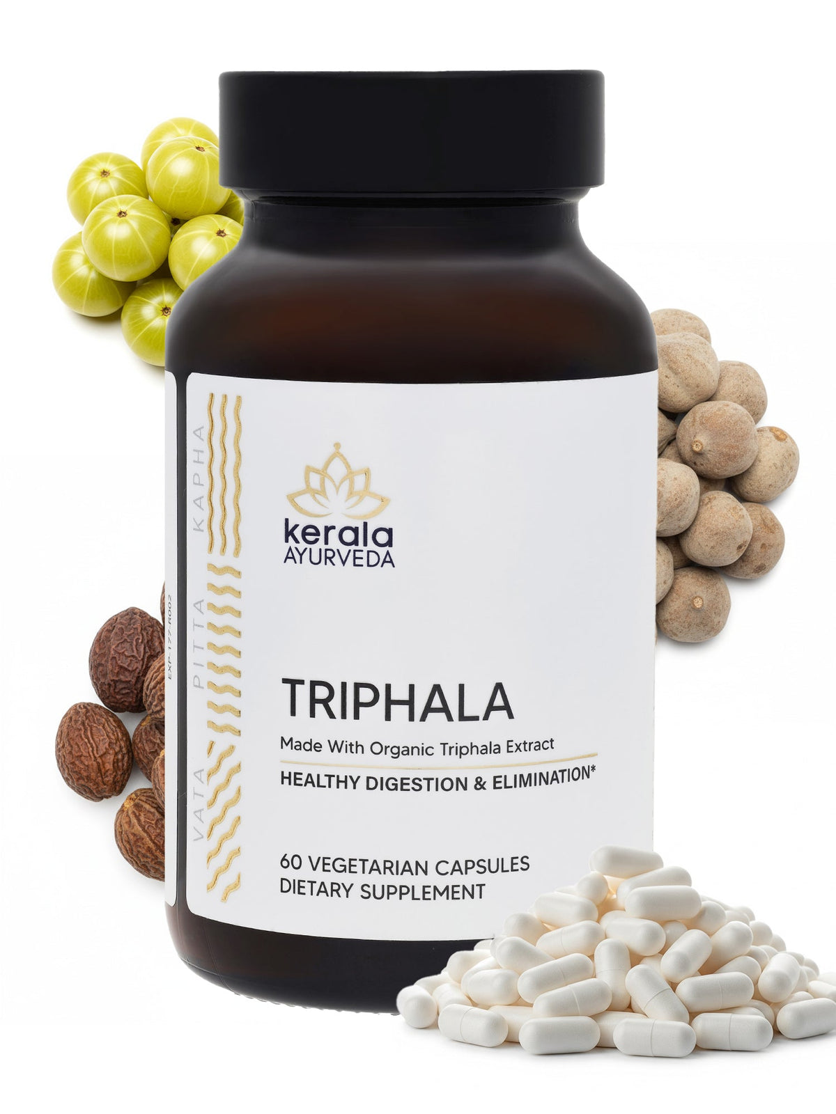 Image 1 of 60 caps for the product Kerala Ayurveda USA Triphala Veg Capsules