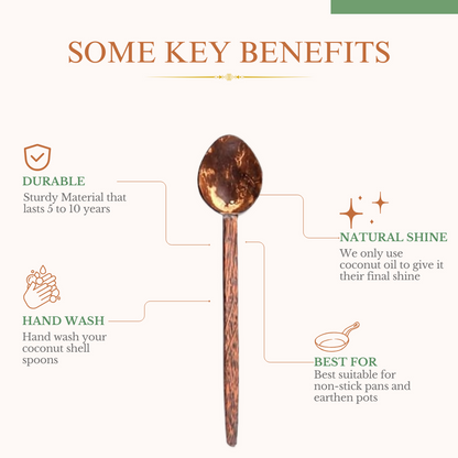 Image 3 of Thenga Coconut Shell Large Cooking Spoon Sets