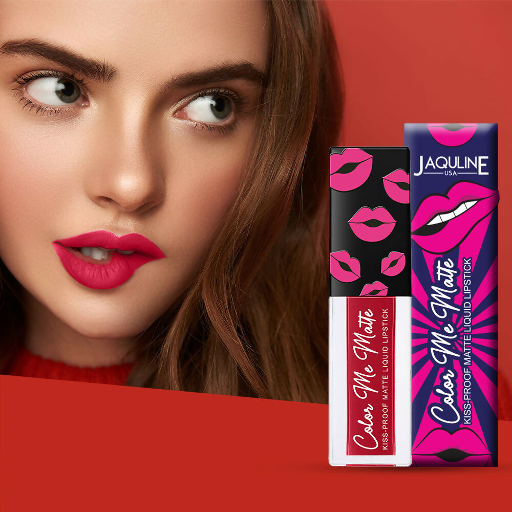 Image 3 of Jaquline USA Color Me Matte Liquid Lipstick - Sangria Red