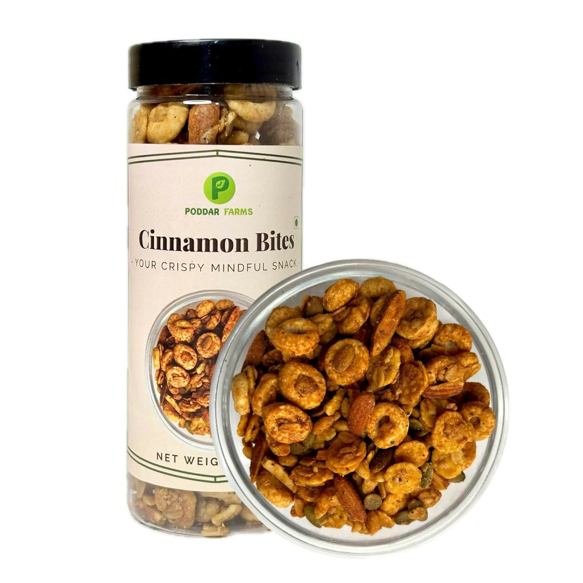 Image 1 of 120 gm / Jar for the product Poddar Farms Roasted Cinnamon Bites Wholesome, Healthy Snack