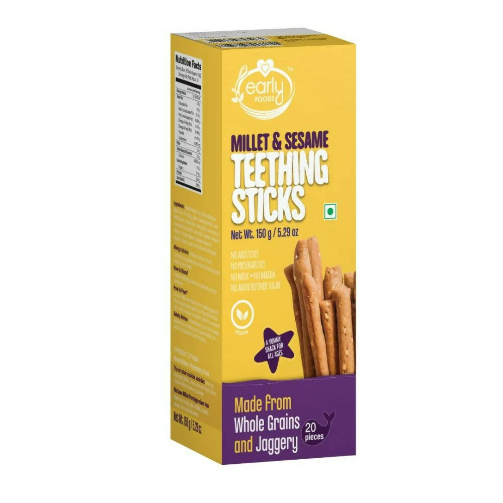 Image 1 of 150 gm / Pack of 1 for the product Early Foods Millet & Sesame Teething Sticks