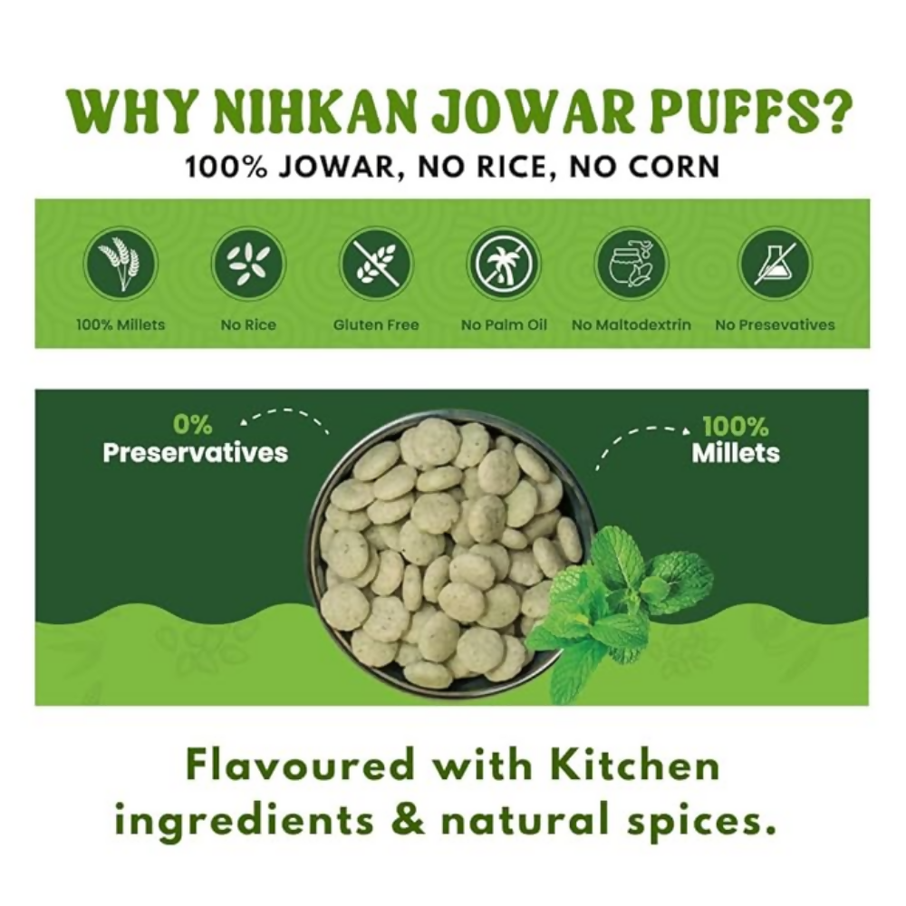 Image 5 of NIHKAN Protein Crackers & Millet Puffs - Moringa, Sesame Crackers & Jowar Puffs Peri, Pudhina & Desi Masala