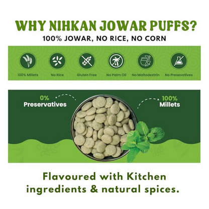 Image 5 of NIHKAN Protein Crackers & Millet Puffs - Moringa, Sesame Crackers & Jowar Puffs Peri, Pudhina & Desi Masala