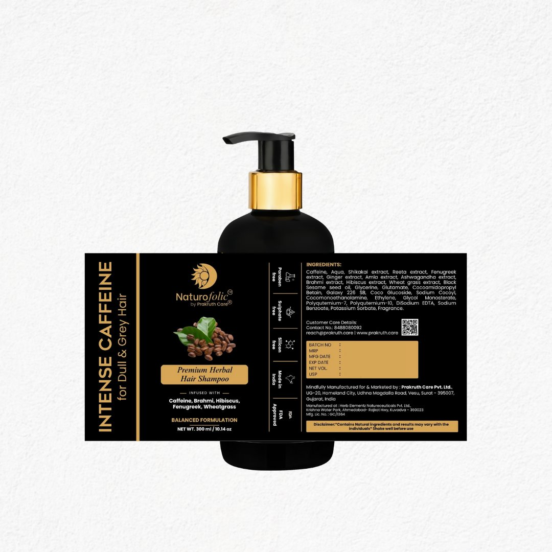 Image 2 of Prakruth Care Premium Herbal Intense Caffeine Shampoo