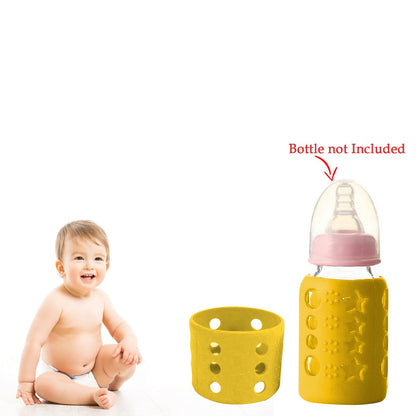 Image 1 of Default Title for the product Safe-O-Kid Silicone Baby Feeding Bottle Cover Cum Sleeve for Insulated Protection 60mL- Yellow