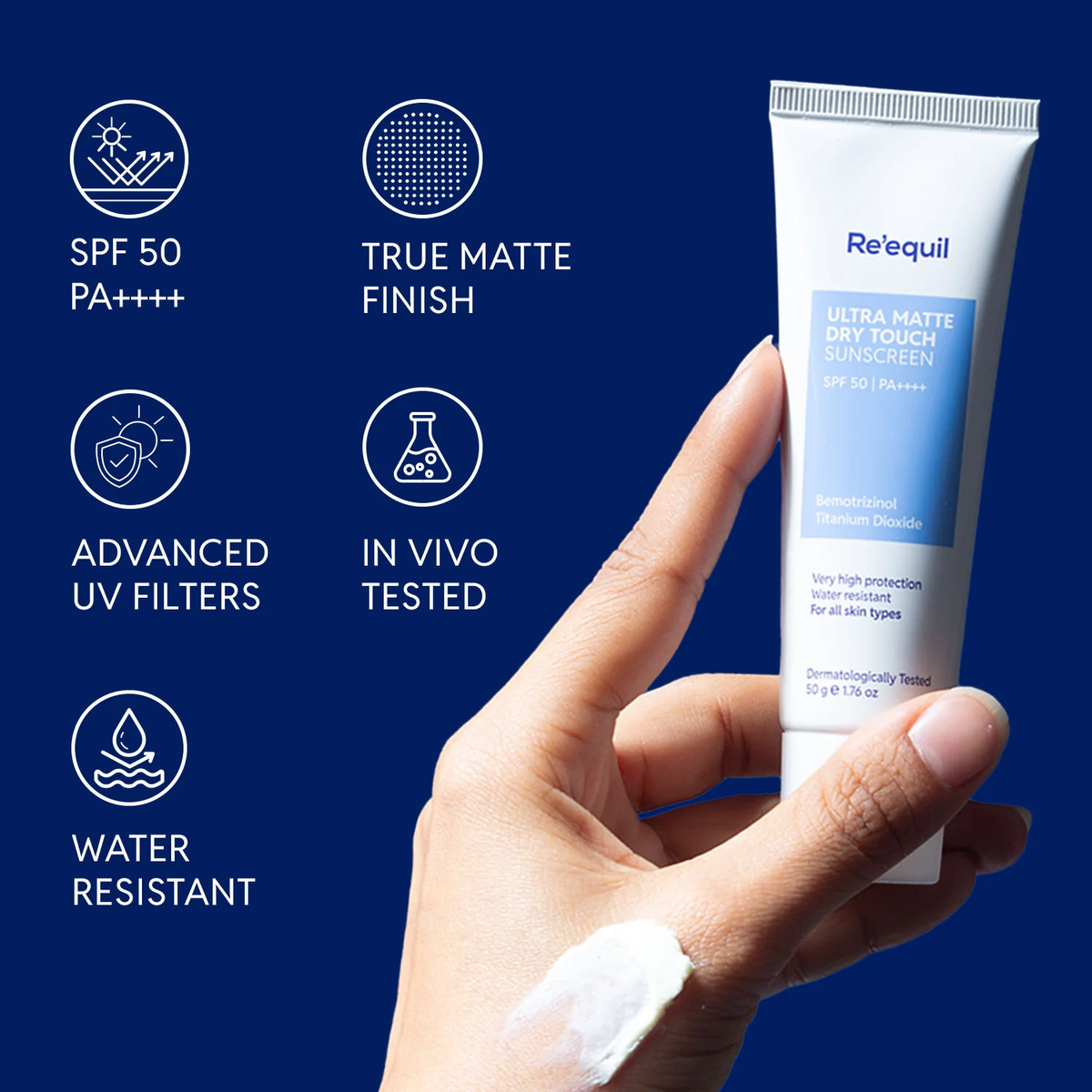 Image 8 of Re'equil Ultra Matte Dry Touch Sunscreen Gel SPF 50 PA++++