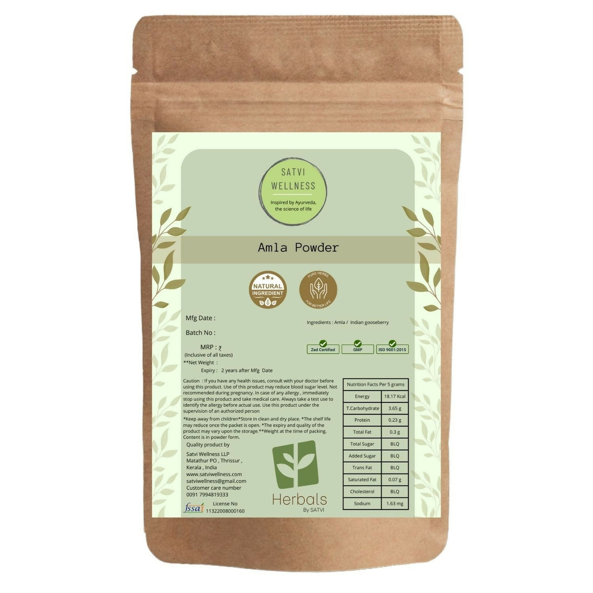 Image 1 of 100 gm for the product Satvi Wellness Amla Powder | Indian Gooseberry