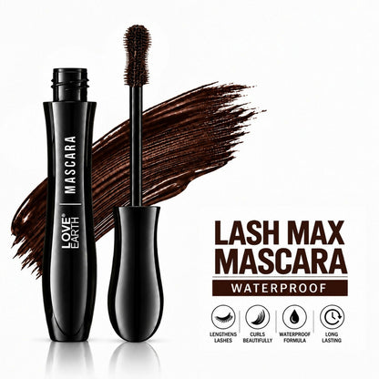 Image 8 of Love Earth Lash Max Mascara - Voluminous Lengthening & Waterproof - Chocolate Brown