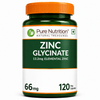 Image 1 of 120 caps for the product Pure Nutrition Zinc Glycinate Supplement (66 mg) Veg Capsules