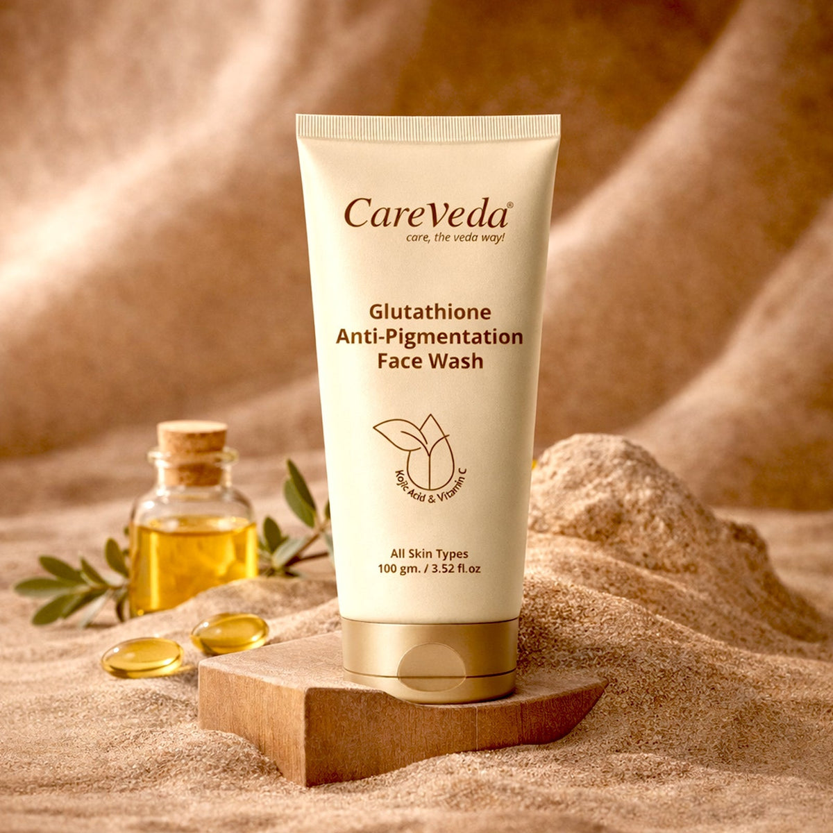 Image 2 of CareVeda Glutathione Anti-Pigmentation Face Wash Enriched with Kojic Acid & Vitamin E