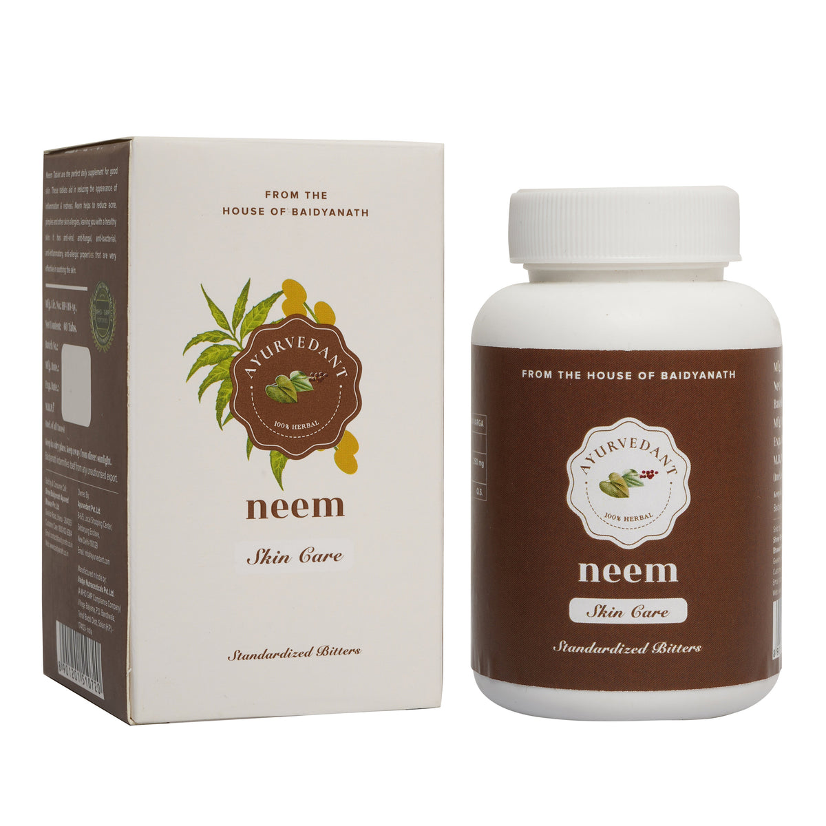 Image 1 of 60 tabs for the product Baidyanath Jhansi Ayurvedant Neem Tablets