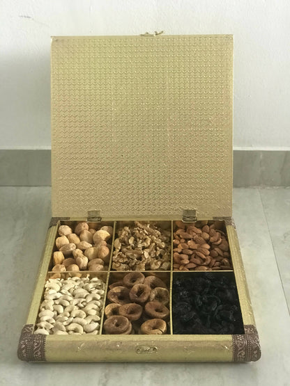 Image 2 of SK Mithaii | Assorted Hibiscus Flower Design Dry Fruit Gift Box |Almonds |Apricots |Walnuts | Cashews |Figs | Black Resins