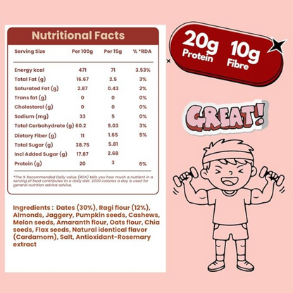 Image 2 of NIHKAN Ragi & Dates Protein Mini Bars