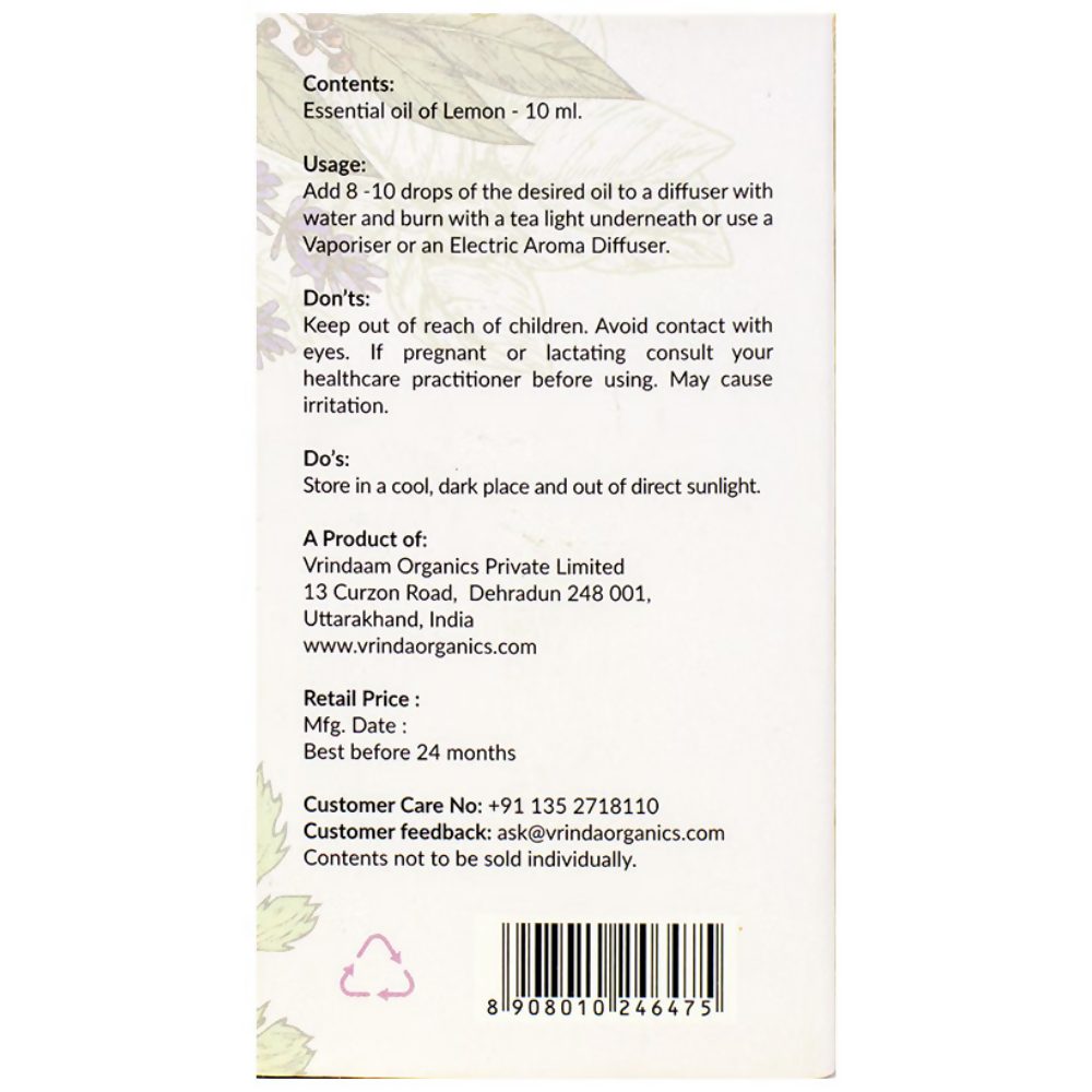 Image 3 of Vrinda Lemon Aromatic & Therapeutic Essential Oil