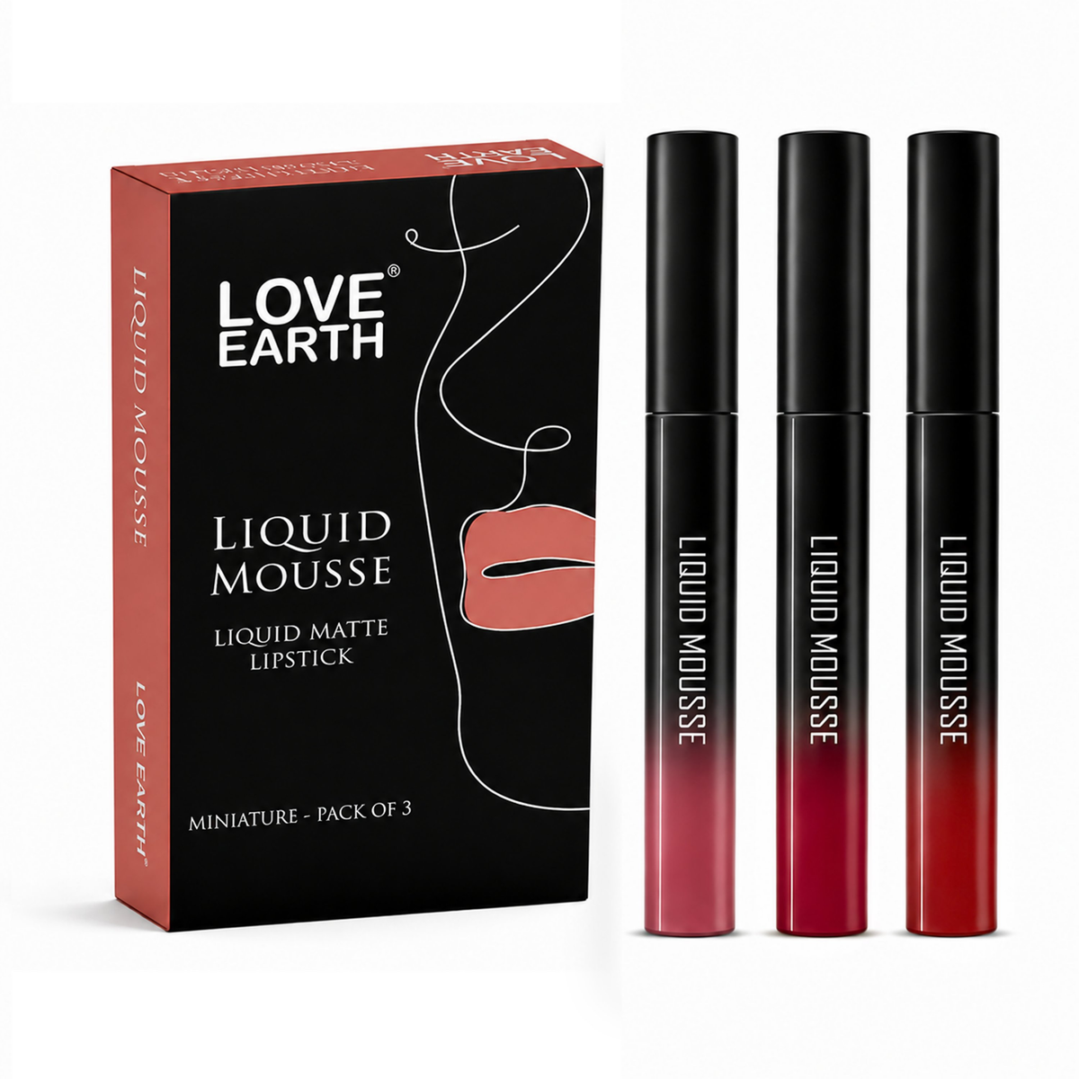 Image 1 of combo / Pack of 1 for the product Love Earth Liquid Mousse Matte Lipstick More Reds