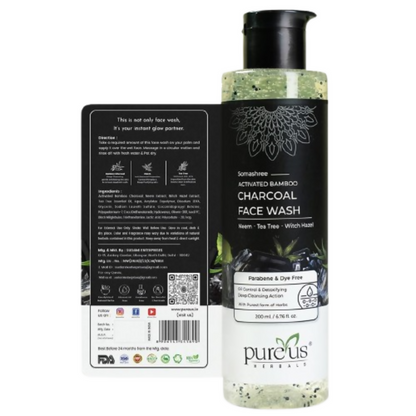 Image 2 of Pureus Herbals Somashree Activated Bamboo Charcoal Face Wash