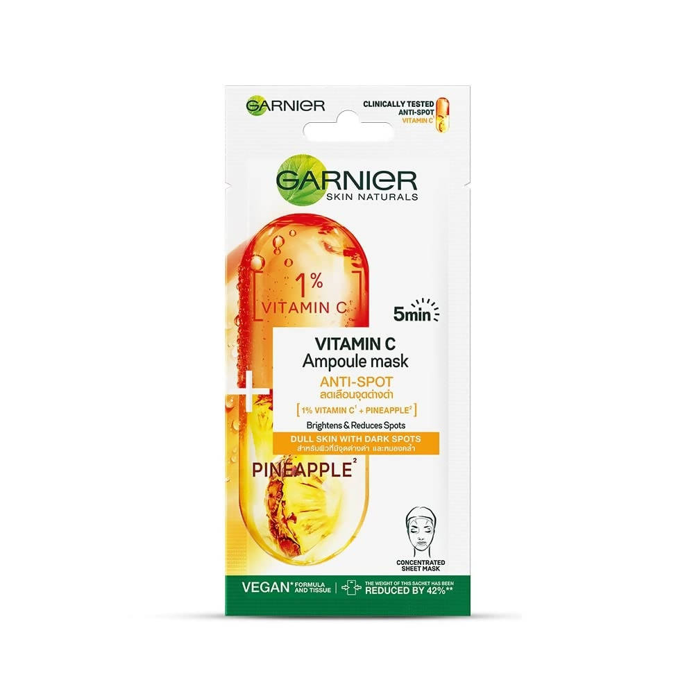 Image 1 of 15 gm / Pack of 1 for the product Garnier Vitamin C Serum Ampoule Pineapple Face Sheet Mask
