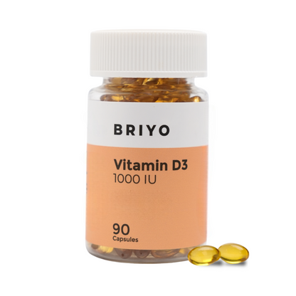 Image 1 of 90 caps for the product Briyo Vitamin D3 1000 IU Soft Gelatin Capsules
