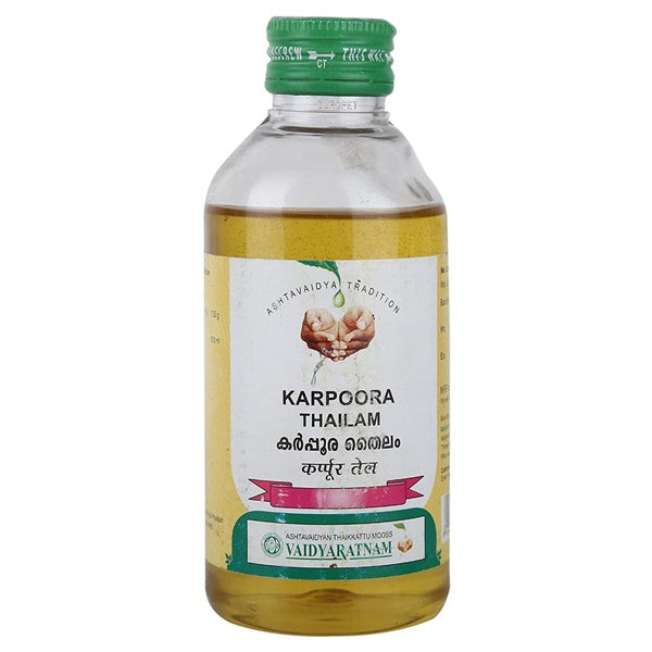 Image 1 of 200 ml for the product Vaidyaratnam Karpoora Thailam