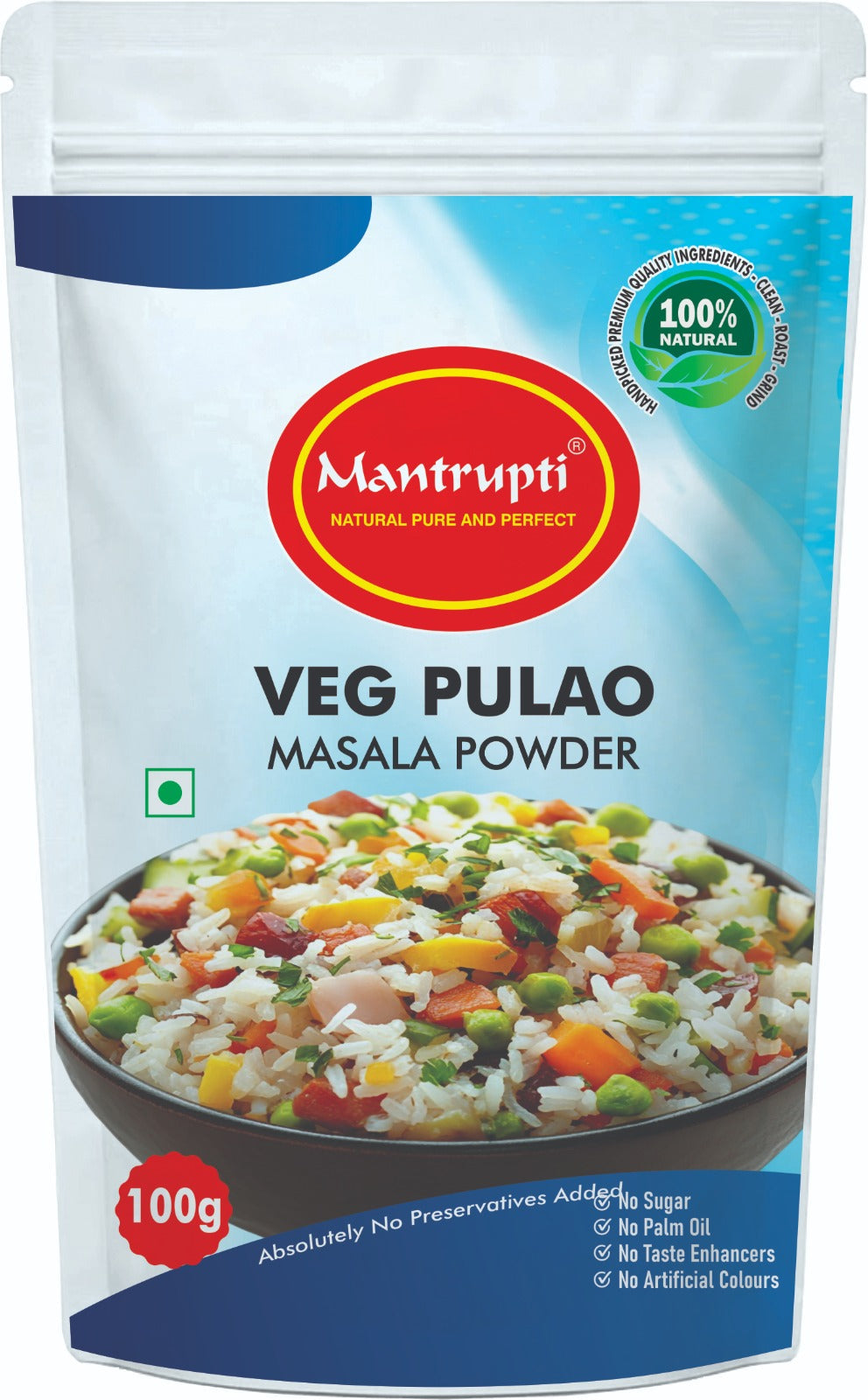 Image 1 of 100 gm for the product Mantrupti Veg Pulao Powder