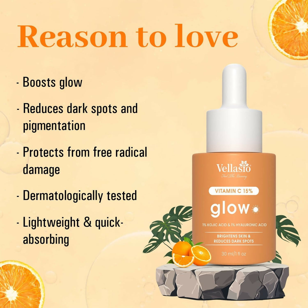 Image 7 of Vellasio 15% Vitamin C Serum with Hyaluronic Acid & Kojic Acid