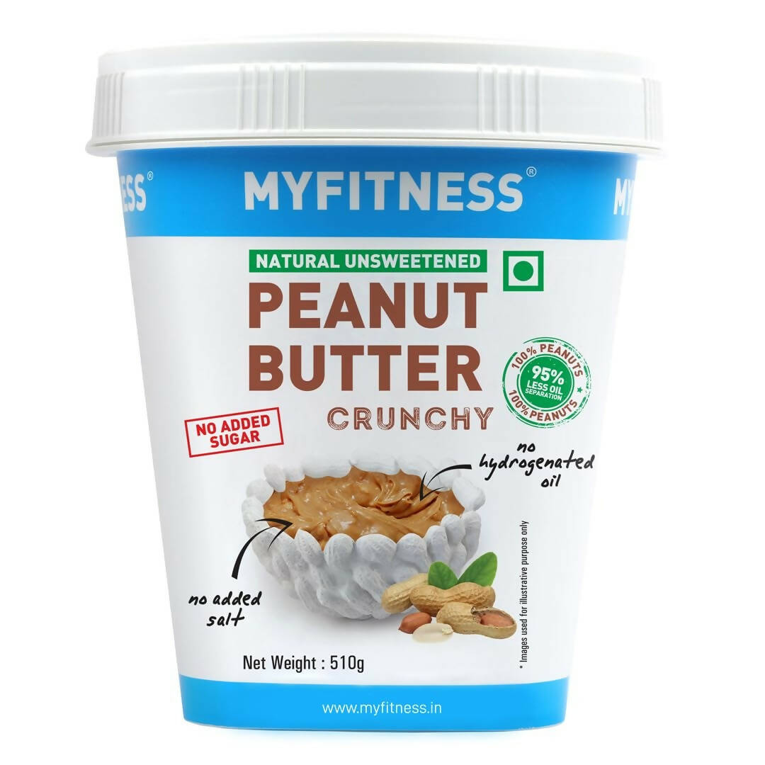 Image 1 of 510 gm for the product Myfitness All Natural Unsweetened Peanut Butter Crunchy