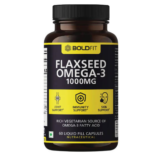 Image 1 of 60 caps for the product Boldfit Flaxseed Omega-3 1000mg Capsules