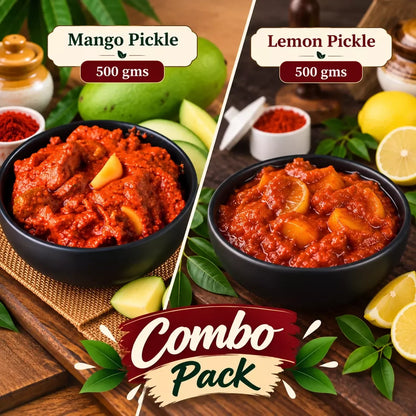 Image 2 of Tenali Ruchulu Pickles Combo: Mango Pickle + Lemon Pickle