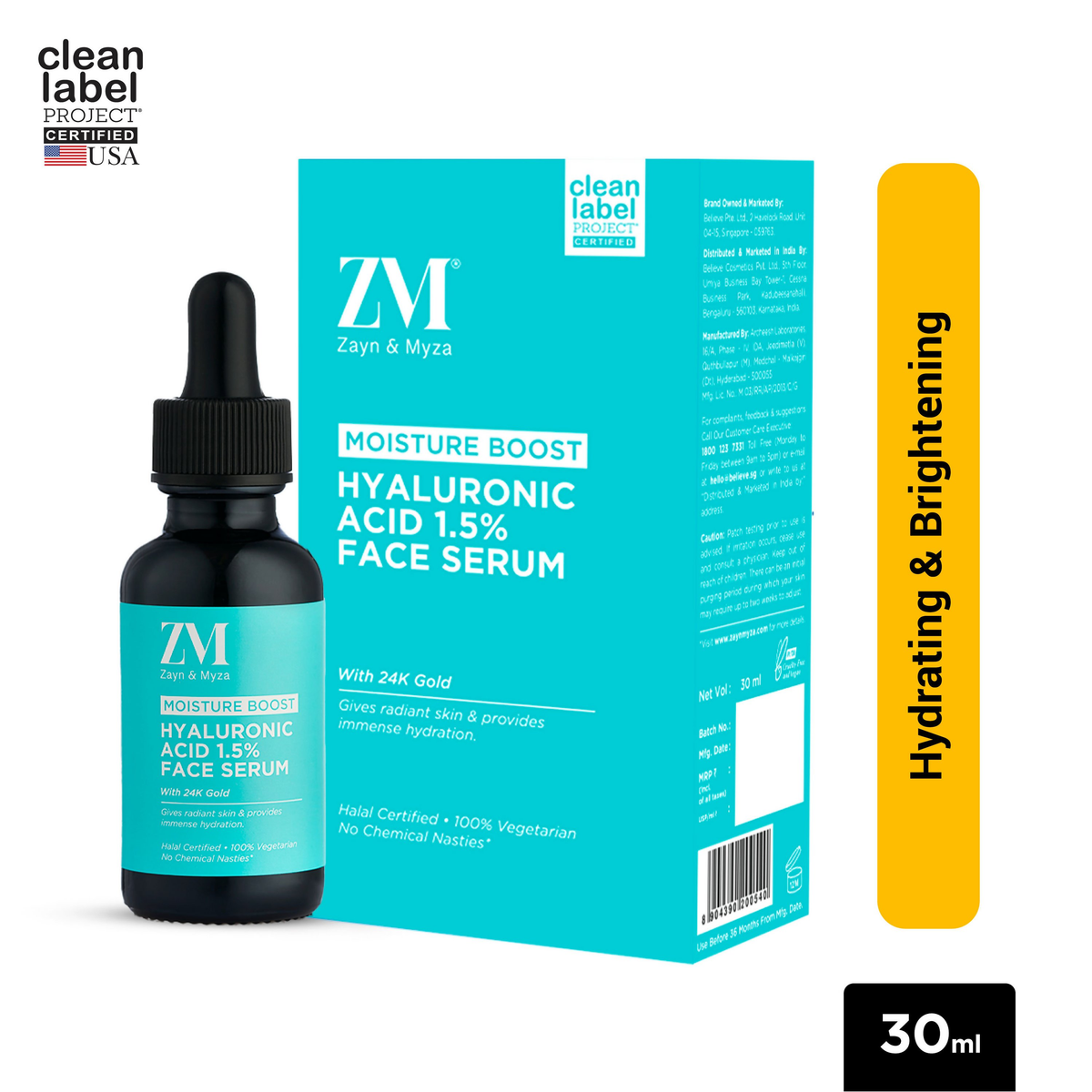 Image 2 of Zayn & Myza Hyaluronic Acid 1.5% & 24K Gold Face Serum