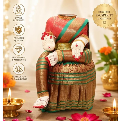 Image 3 of pmw - Fabric Saree Varalakshmi Idol for Pooja - Random Colour