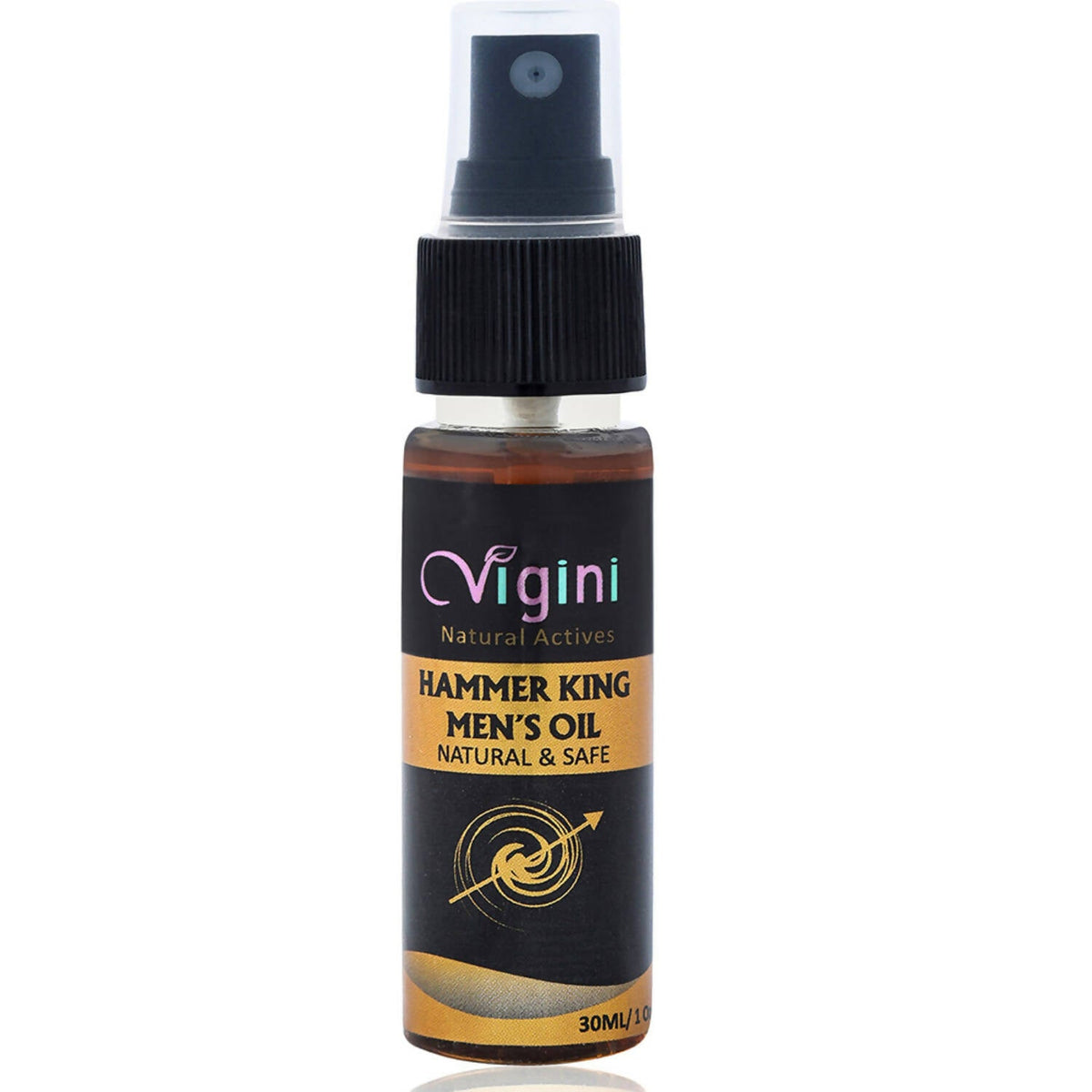Image 1 of 30 ml / Pack of 1 for the product Vigini Natural Hammer King Lubricating Massage Oil for Men with Tulsi Ylang Ylang Clary Sage Essential Oils