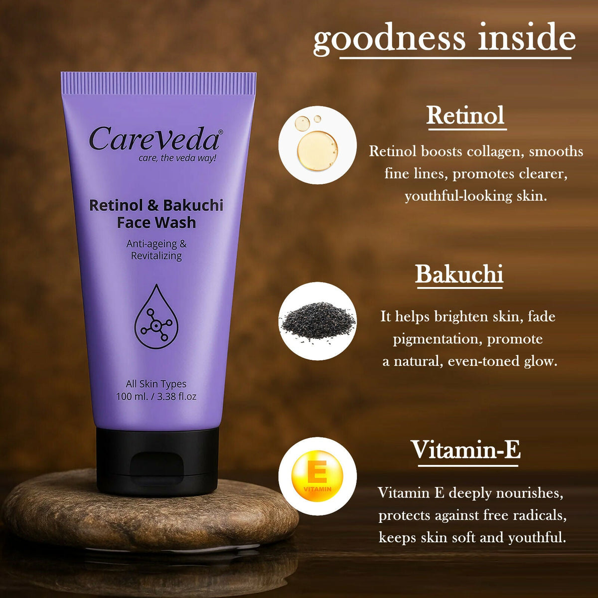Image 4 of CareVeda Radiance Duo – Jamun Glow, Retinol & Bakuchi Face Wash (Set of 2)