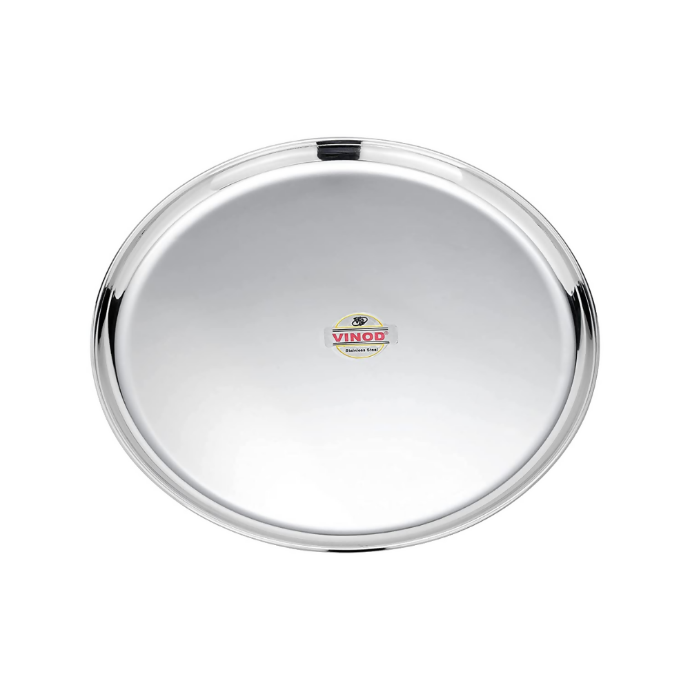 Image 2 of Vinod Mirror Finished Bangla Bogi Steel Dinner Plate - Pack of 6