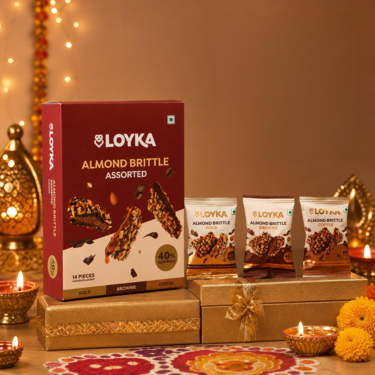 Image 1 of Loyka Almond Brittle Assorted 14 Pcs Box