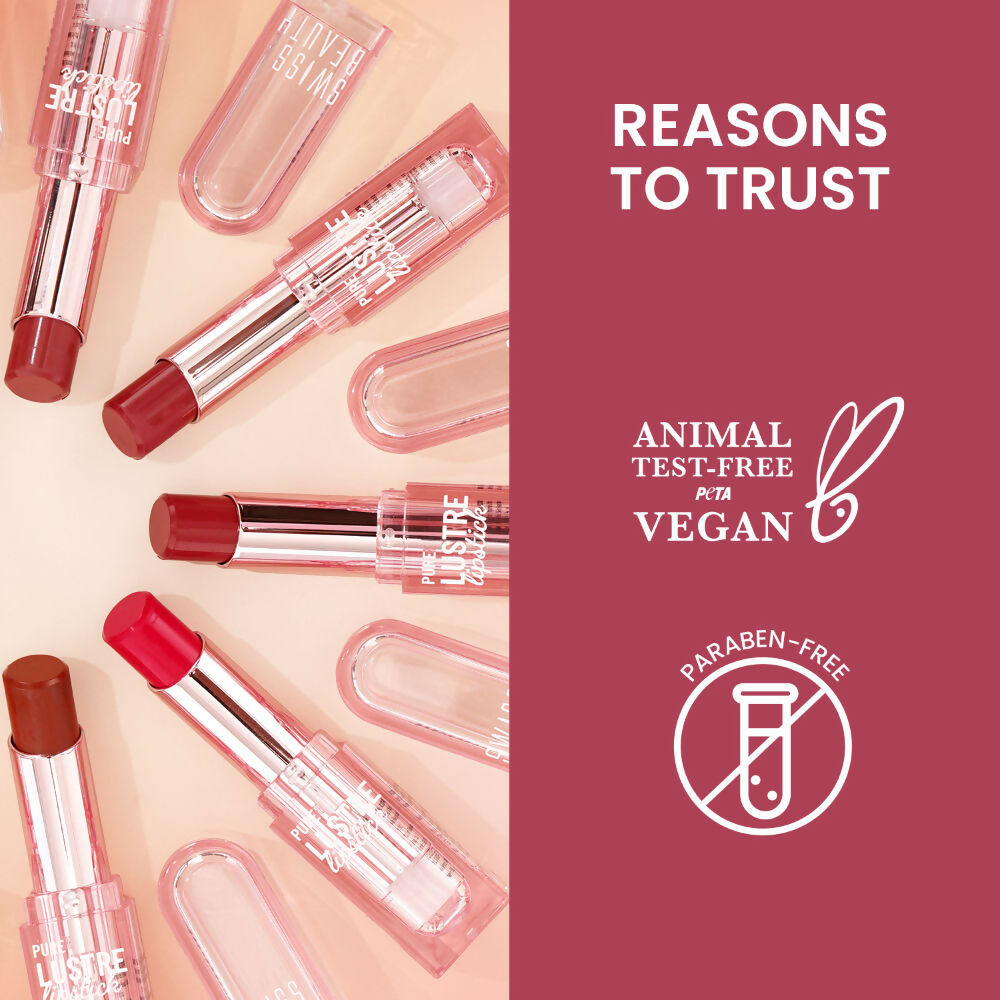 Image 7 of Swiss Beauty High Shine Finish Smooth Glide Pure Lustre Lipstick - 7 Twisted Caramel