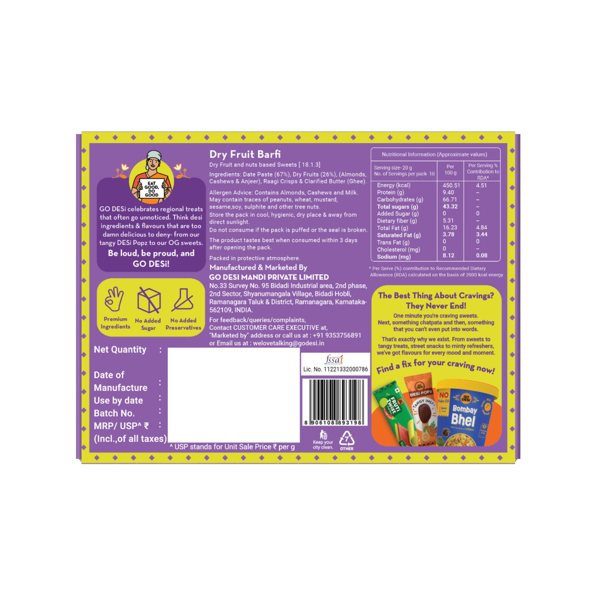 Image 10 of Go desi Dry Fruit Barfi | Made with 93% Dry Fruits