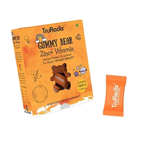 Image 1 of 30 gummies for the product Truradix Zinc+Vitamin C Gummy Bears for kids
