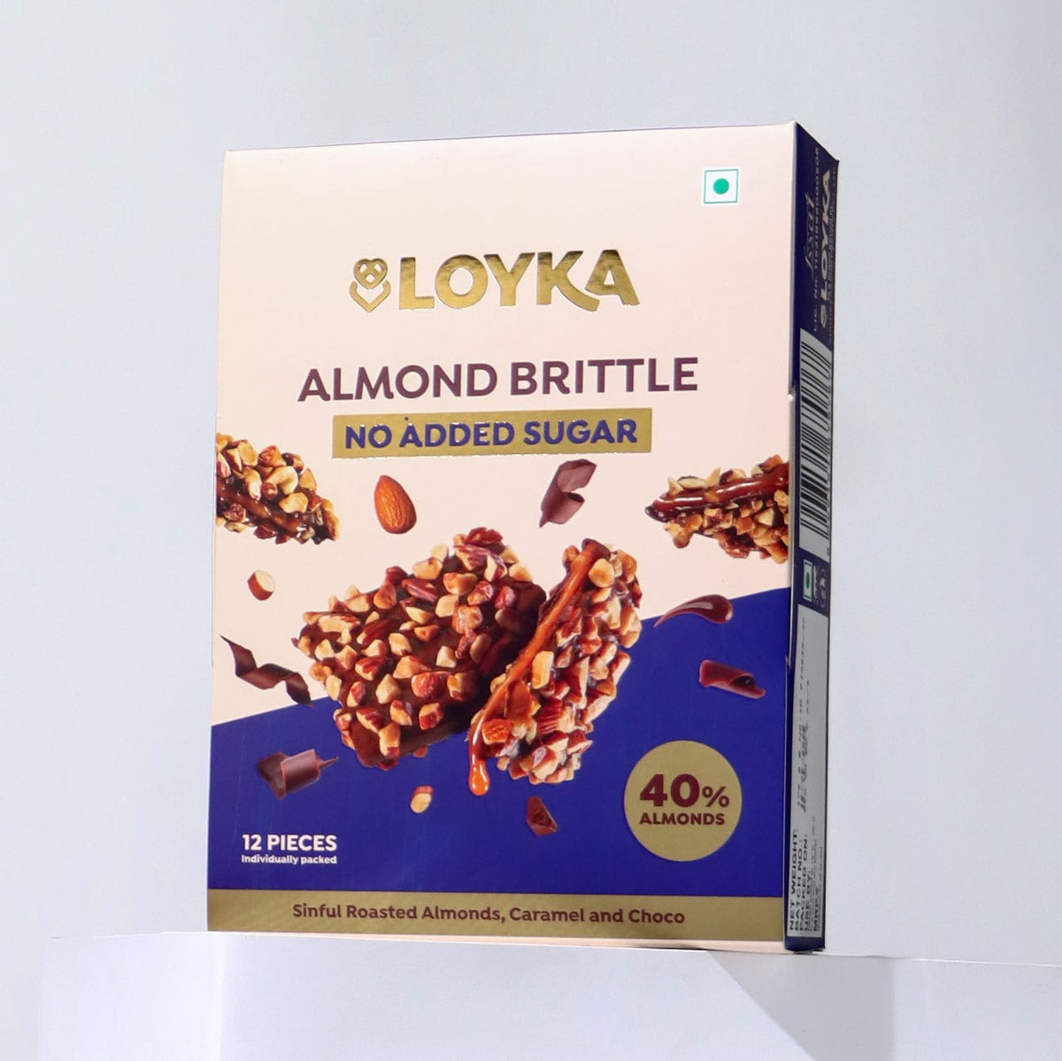 Image 4 of Loyka Almond Brittle 12 pcs Box (No Added Sugar)