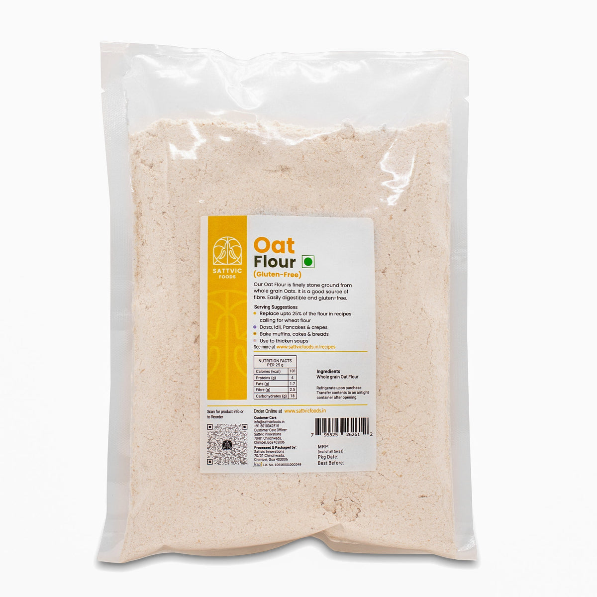 Image 10 of Sattvic Foods Oat Flour | Stone-Ground, Whole-Grain & Gluten-Free