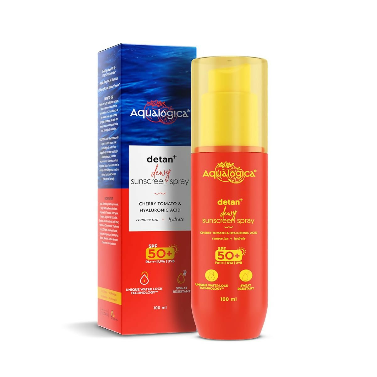 Image 1 of Aqualogica Detan+ Dewy Sunscreen Spray SPF 50+ PA++++ UVA/B Protection, Lightweight & Quick Absorbing, No White Cast