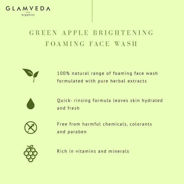 Image 4 of Glamveda Green Apple Brightening Foaming Face Wash