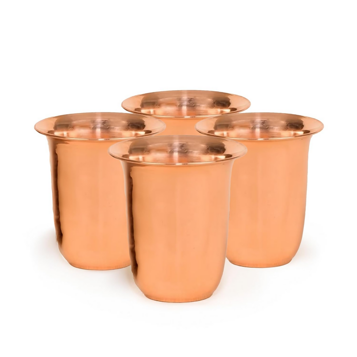 Image 1 of 200 ml / Pack of 4 for the product Isha Life Copper Round Shaped Glass Tumbler Drinkware