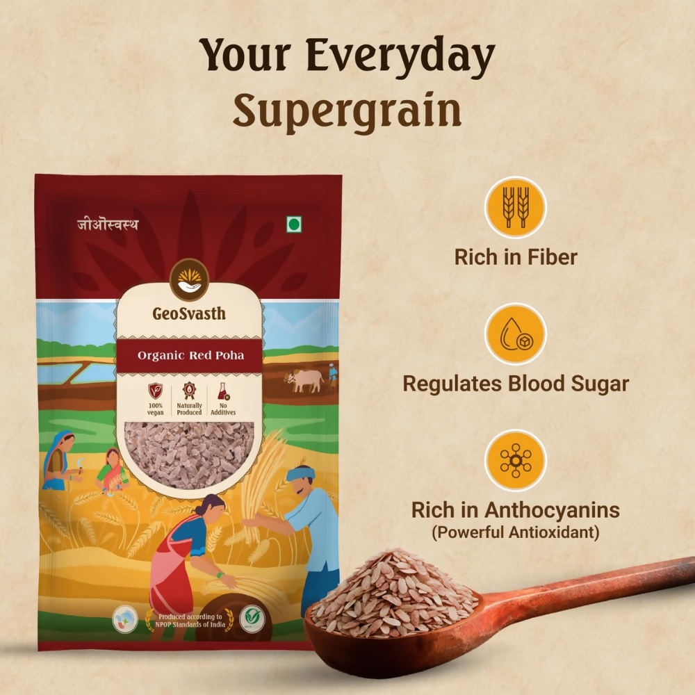 Image 2 of GeoSvasth Organic Red Poha