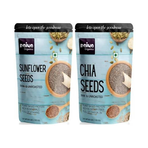 Image 1 of Combo for the product Paiya Organics Chia Seeds + Sunflower Seeds Combo