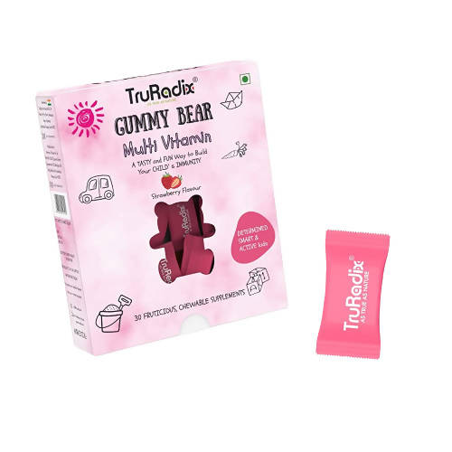 Image 1 of 30 gummy bears for the product Truradix Kids Multivitamin Gummies-Strawberry Flavor