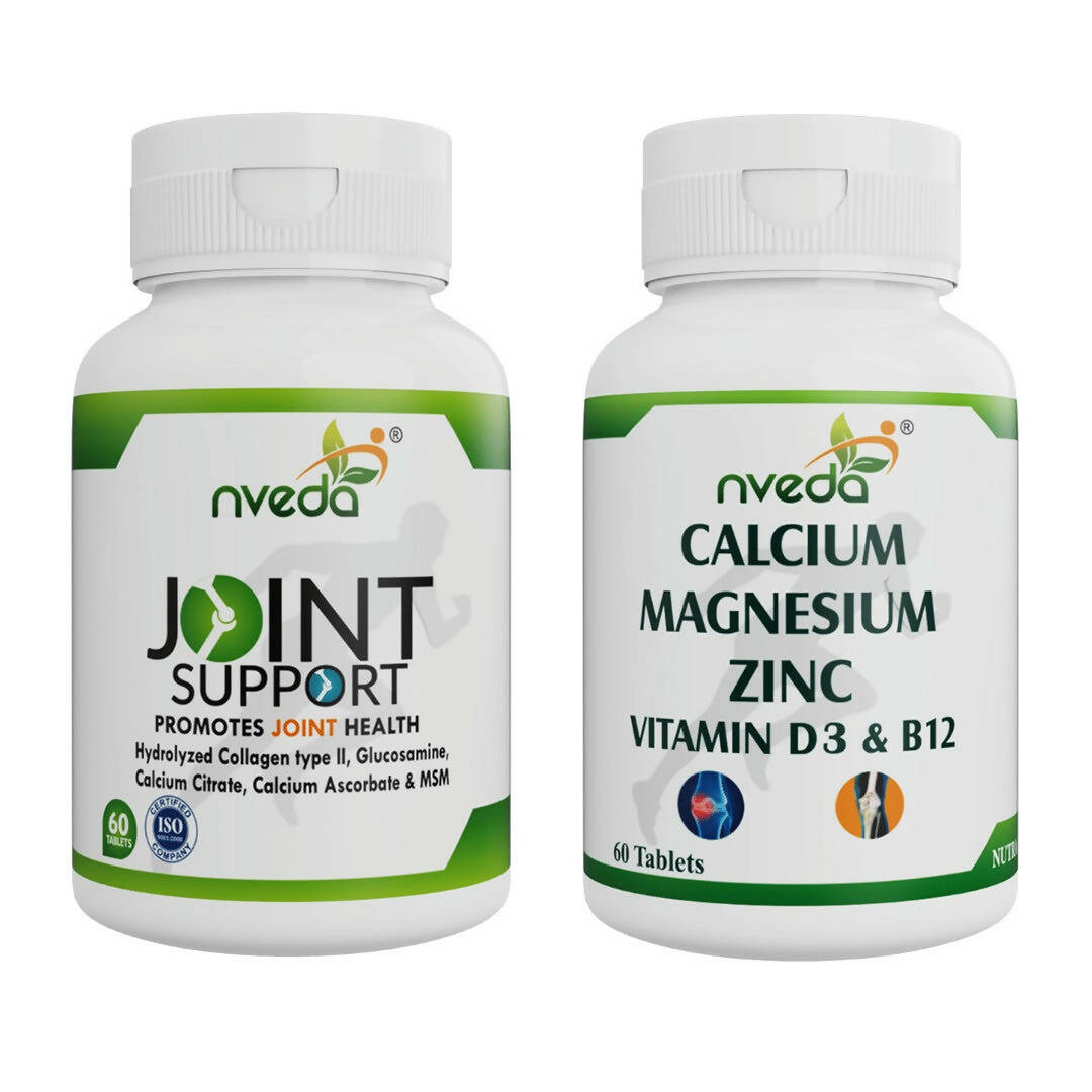 Image 1 of combo for the product Nveda Joint Support Tablets and Calcium, Magnesium, Zinc, Vit D & B12 Tablets Combo